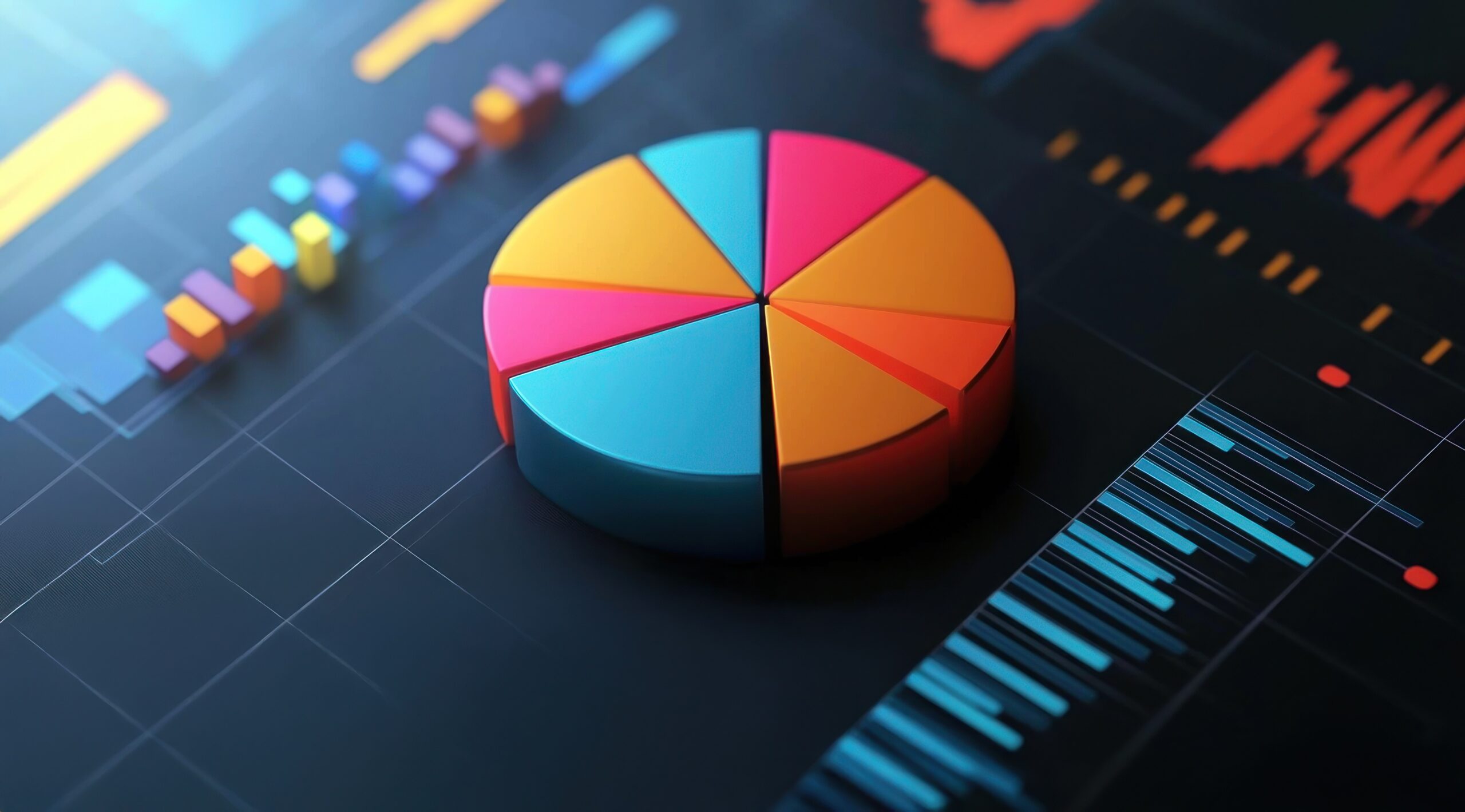 Graphique numérique comprenant un diagramme circulaire en 3D