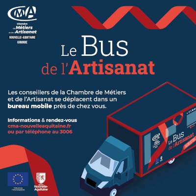 Le Bus de l’Artisanat de la Chambre de Métiers et de l’Artisanat Nouvelle-Aquitaine se déplace en Gironde pour informer, conseiller et accompagner vers les métiers de l’artisanat