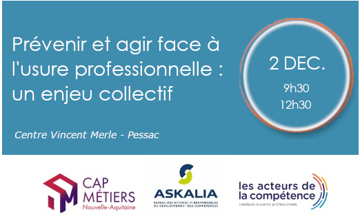 L'usure professionnelle est le thème d'un évènement organisé par Cap Métiers et ses partenaires.