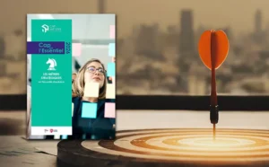 Couverture de la publication "Cap l’essentiel 2026" à côté d’une cible avec une fléchette en plein centre, symbolisant la précision de l’analyse des métiers stratégiques