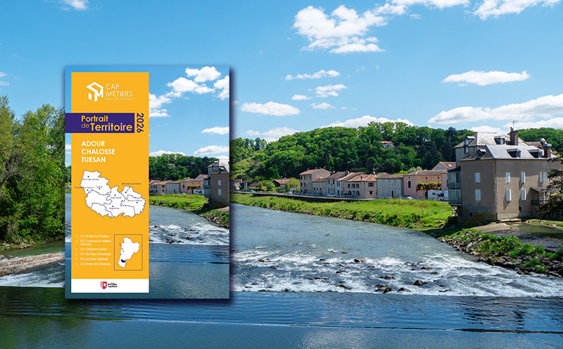 Couverture du portrait de territoire Adour Chalosse Tursan par l'observatoire de Cap Métiers